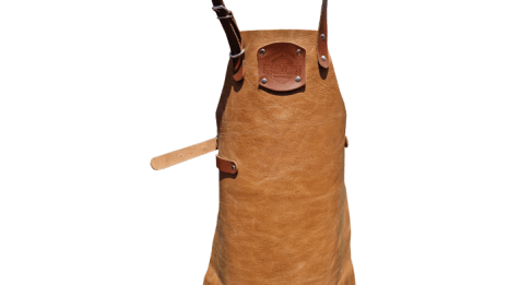 Handgemaakt Leren BBQ Schort voor Kinderen, in de kleur Light Tan.