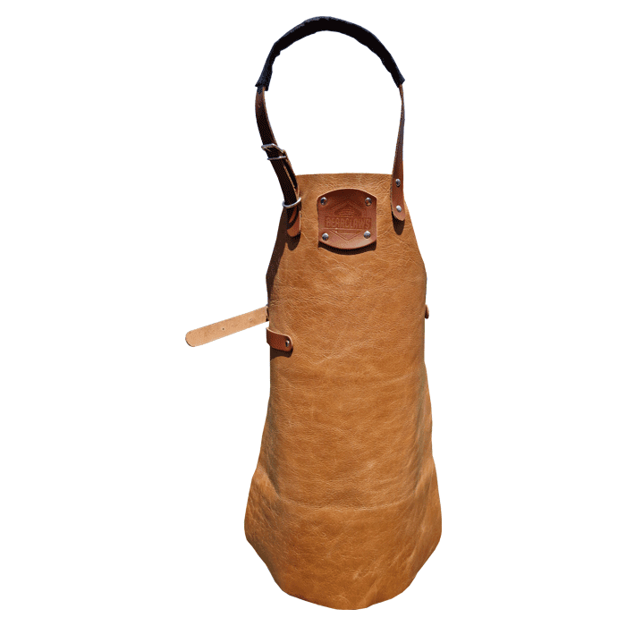 Handgemaakt Leren BBQ Schort voor Kinderen, in de kleur Light Tan.