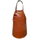 Handgemaakt leren BBQ schort in de kleur cognac.