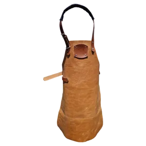 Handgemaakt Leren BBQ Schort voor Kinderen, in de kleur Light Tan.