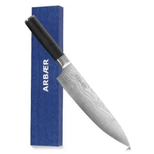 Koksmes 20 cm - Japanse Damascus Print - Pakka Houten Handvat