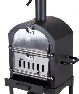 2-in-1 Barbecue & Pizzaoven 68 x 48 x 156 cm RVS Zwart